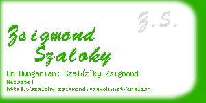 zsigmond szaloky business card